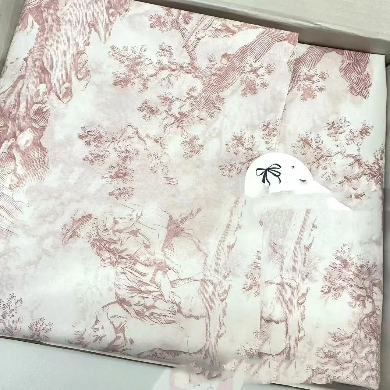 French romance style decorative tissue paper roll in pink purple and green purple colours, 50x70cm sheet size