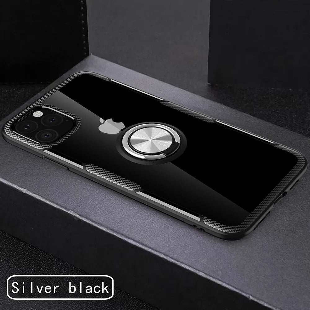 Slim black TPU and PU leather back cover case for iPhone 11 Pro Max