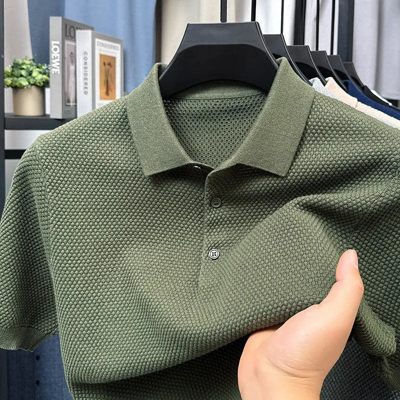 Men's loose fit cotton short sleeve sweater in multiple colours on size chart