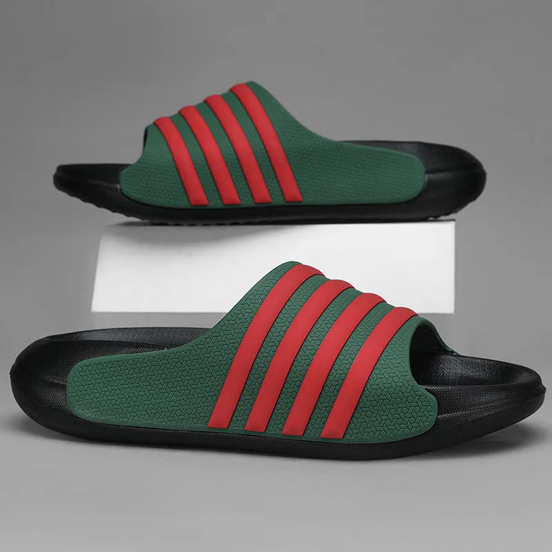 A pair of casual sport-style slippers with an EVA sole and PVC upper, shown in one of the available colour options.