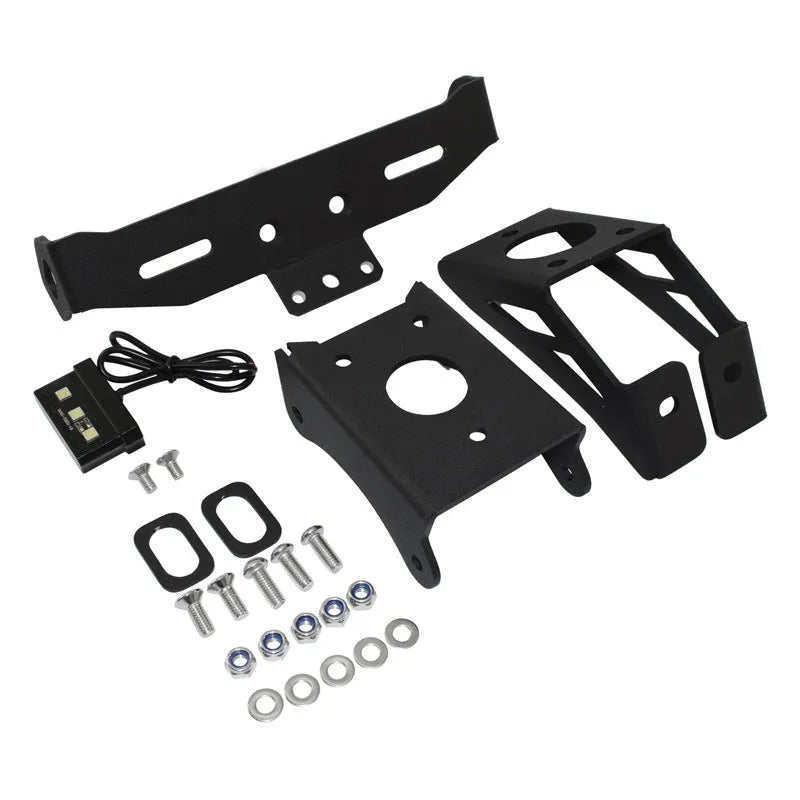 Black aluminium alloy rear licence plate bracket for Honda motorcycles on short tail modifications