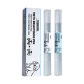 Two white pet tooth whitening pens with brush applicators for dog and cat dental care.