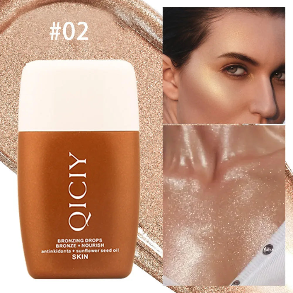 30ML bottle of Body Highlight Contour Liquid for face and body brightening in four shade options