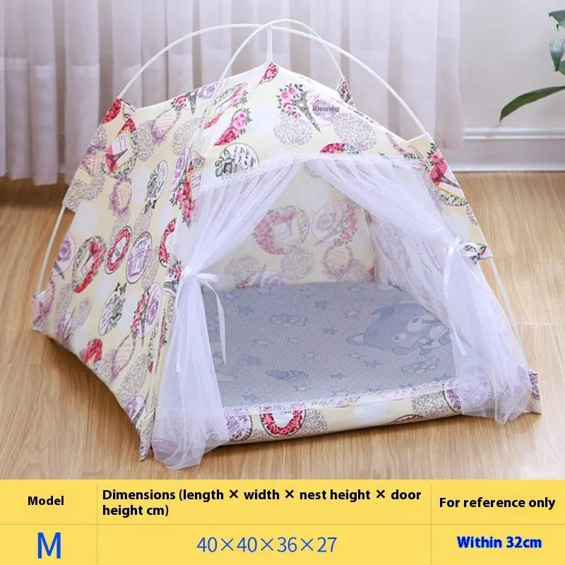 Cat nest summer tent bed in beige Paris Dusk colour for cats and small dogs