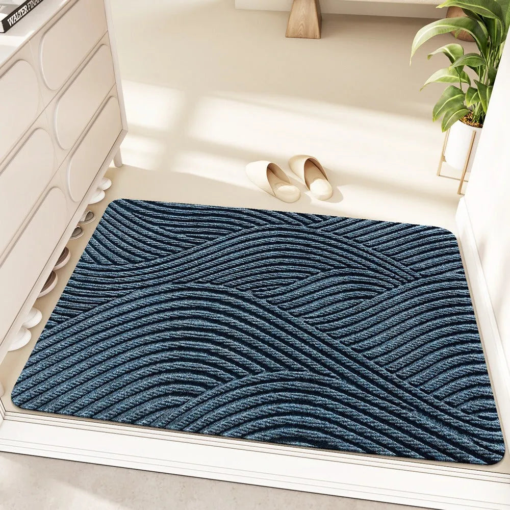 Silk ring entrance carpet with cartoon anime pattern in alien shape, 60x90cm with wire ring