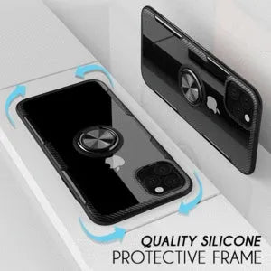 Slim black TPU and PU leather back cover case for iPhone 11 Pro Max