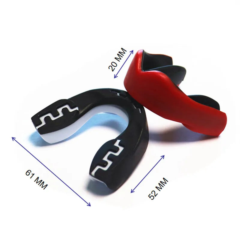 Boxing sports mouthguard with printed teeth pattern in black and white colour option