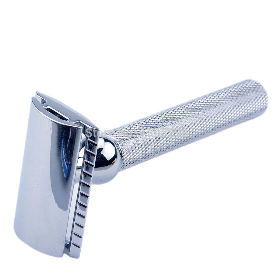 CSB men's shaving set with badger hair brush, safety razor, chrome stand, zinc alloy bowl and blades