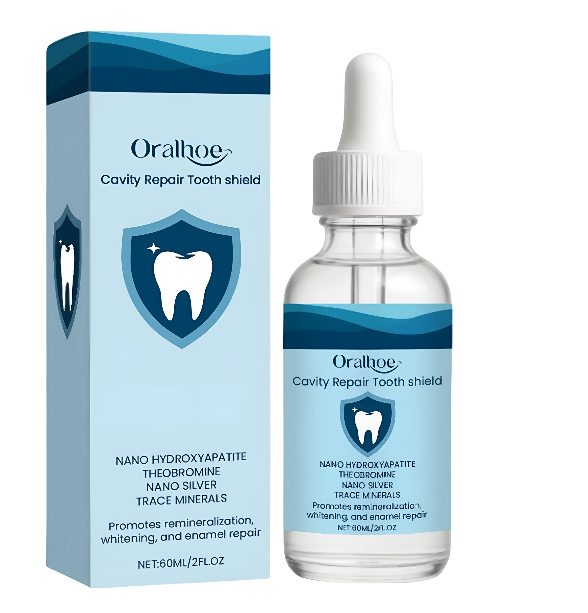 60ml tube of hydroxyapatite dental restorative fluid with theobromine for enamel support