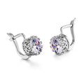 Korean retro crown ear clip earrings in rose gold or white gold colour with diamond detail