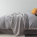 Small polyester nap blanket in dark grey, khaki, or light grey, dimensions 127cm by 170cm