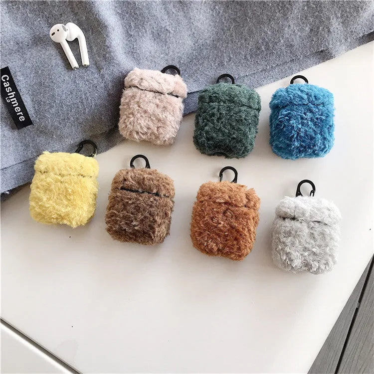 Simple lamb plastic and plush headphone cover for AirPods 1/2/3/Pro3 in green