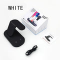 Three-in-one fast wireless charger in ice crystal white, ABS material, 174.2x113.5x100.5mm