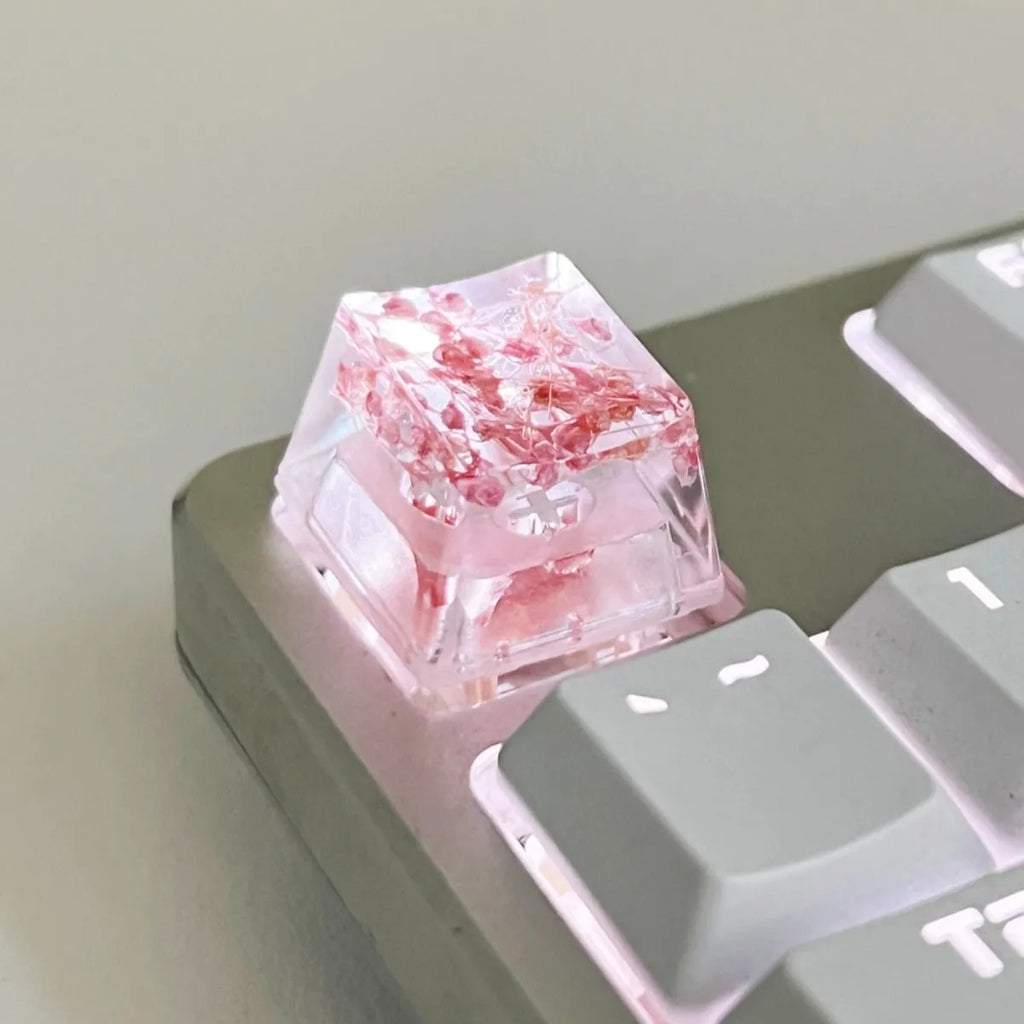 Resin starry sky keycap for mechanical keyboards in green colour option