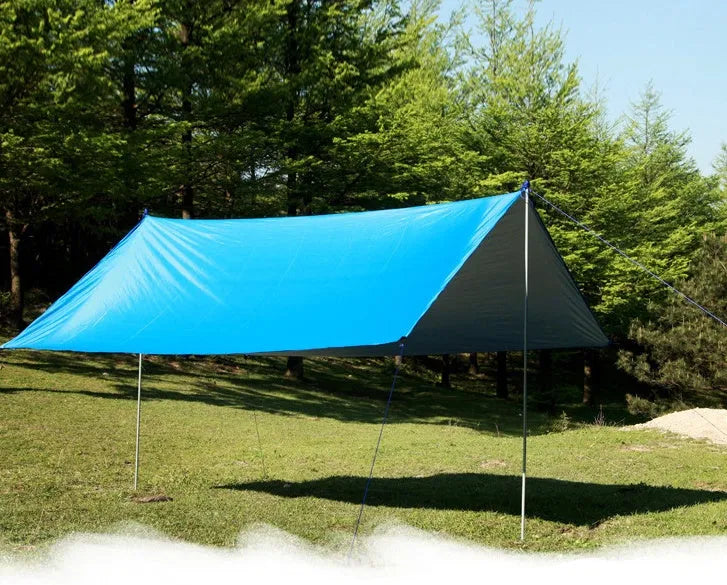 Waterproof 210D Oxford cloth awning sun shelter 300x300 cm in army green with aluminium nails and wind ropes