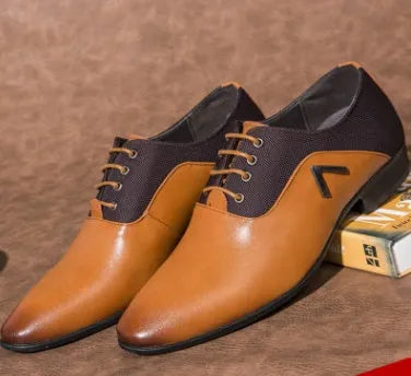 Men's black Oxford shoes with a low upper, made from artificial PU leather with a rubber sole.