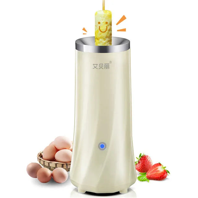 Compact beige white and green automatic breakfast machine for small kitchens