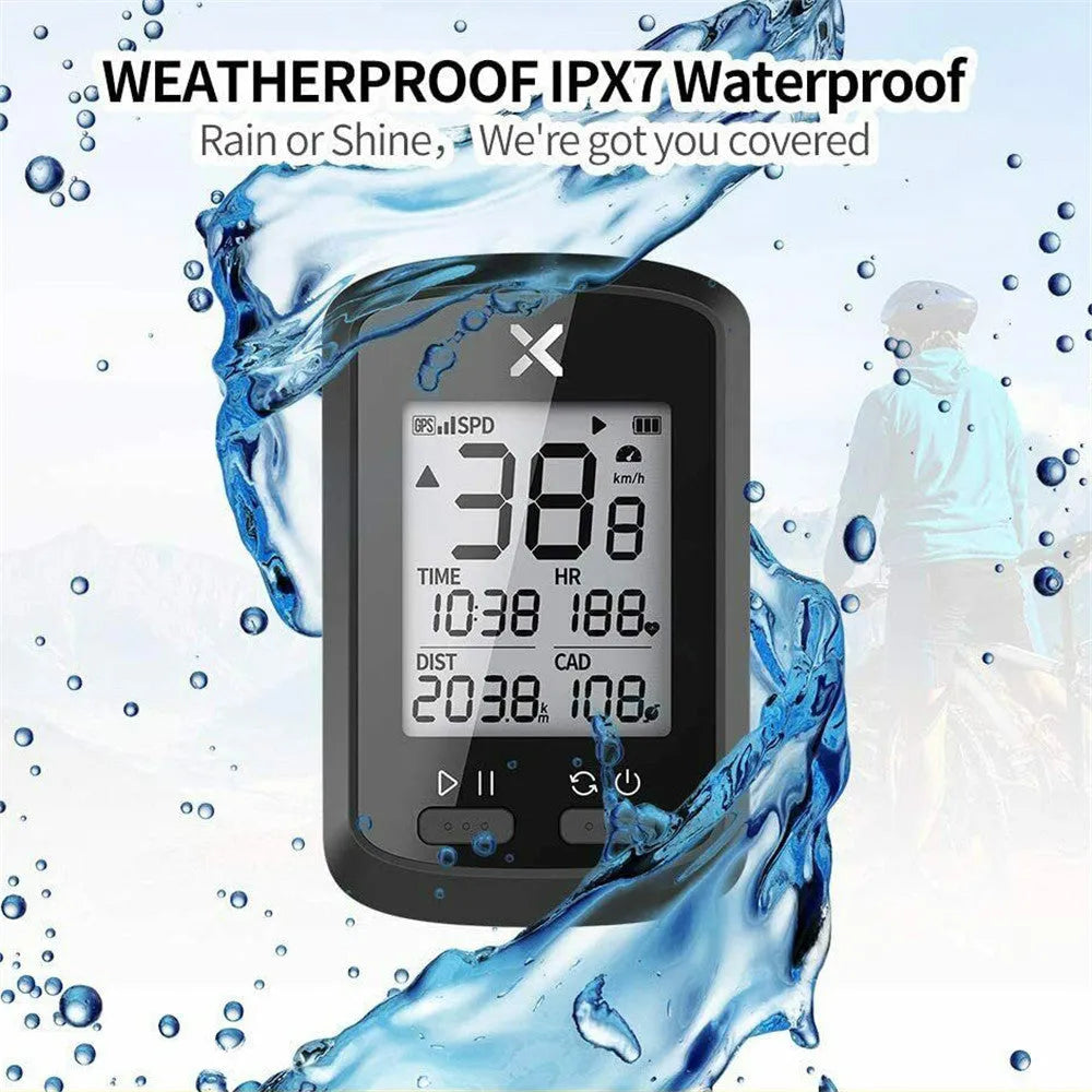 Black waterproof plastic stopwatch for bicycle handlebars