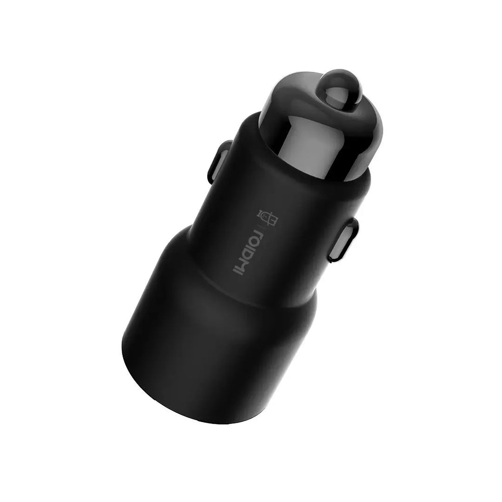 Black Ruimi 3S Bluetooth dual USB car charger with compact square design.