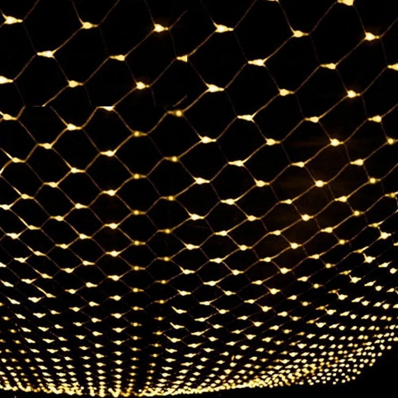 Outdoor fishnet LED string lights 3x2m 192 LEDs IP44 dimmable warm white Christmas decoration