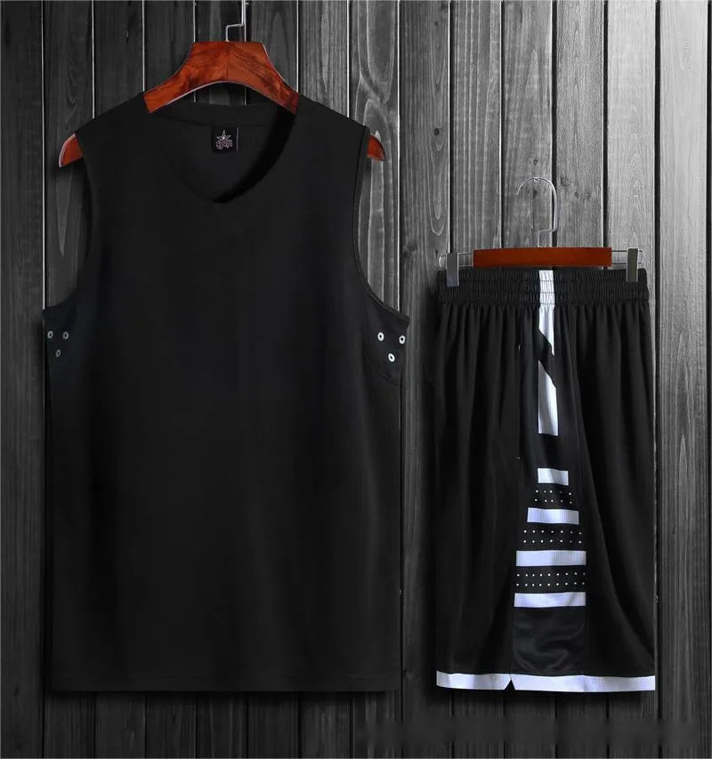 White student sports vest and shorts set for basketball and running training.