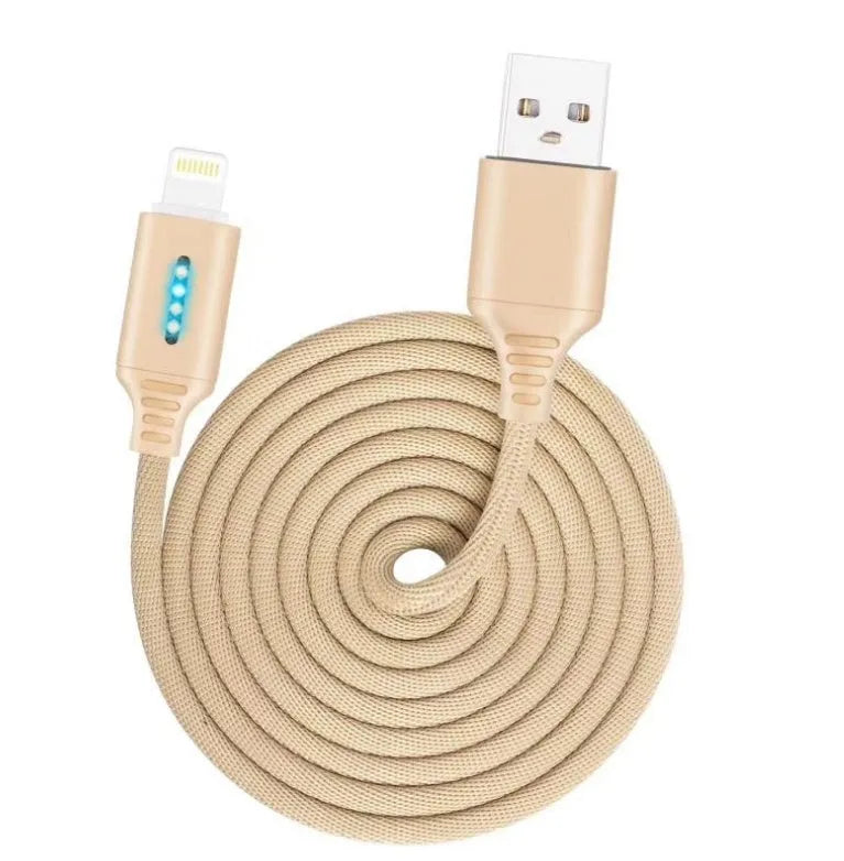 Black fabric braided USB charging cable with Type-C connector, shown at full 1-metre length.