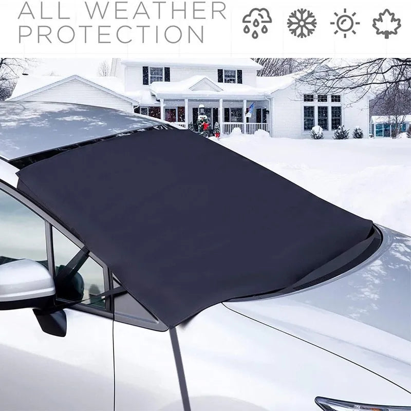 Black rubber Oxford cloth windshield ice and snow gown car cover pair
