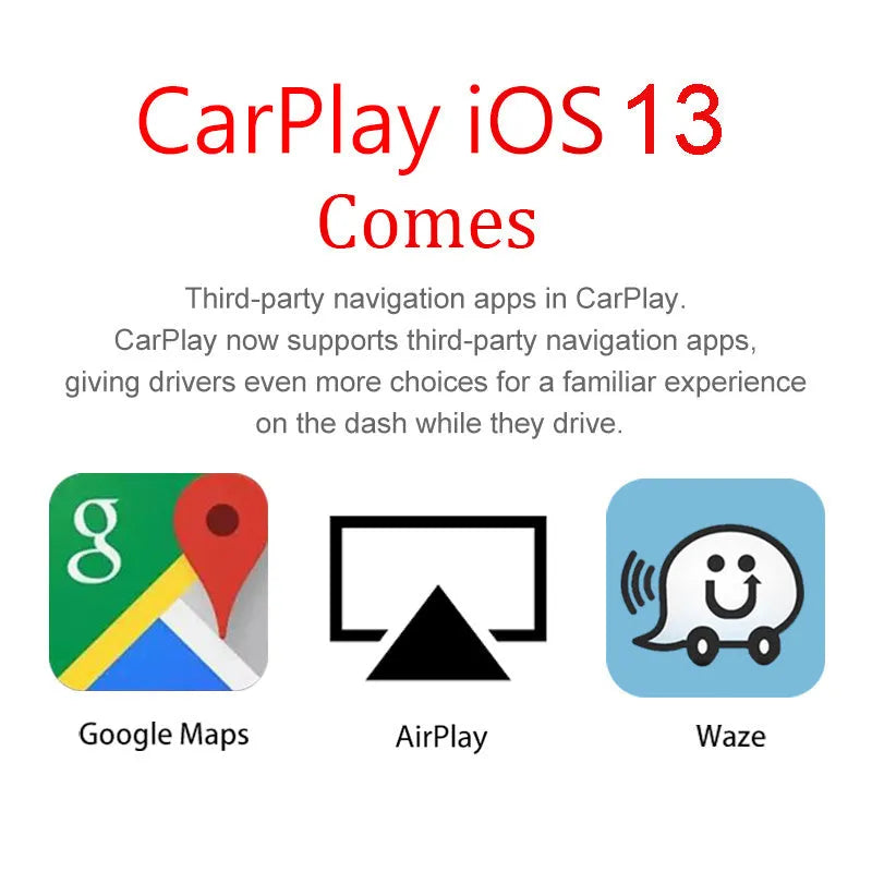 Black wireless CarPlay USB dongle with voice Siri and mirror function for car navigation screen