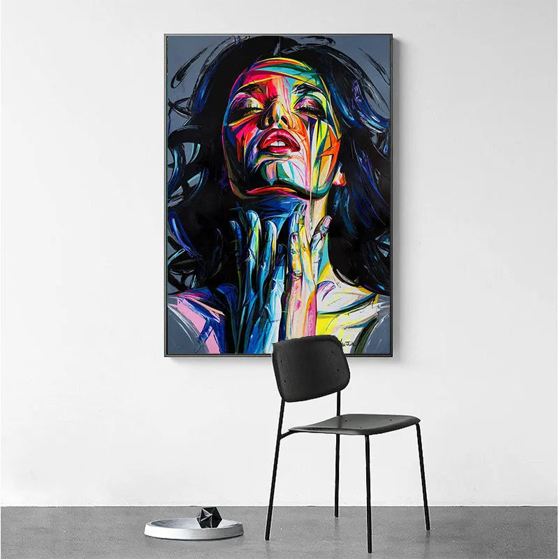 Black Smokey Girl personal portrait computer inkjet print on non-woven material, unframed, 40x50cm