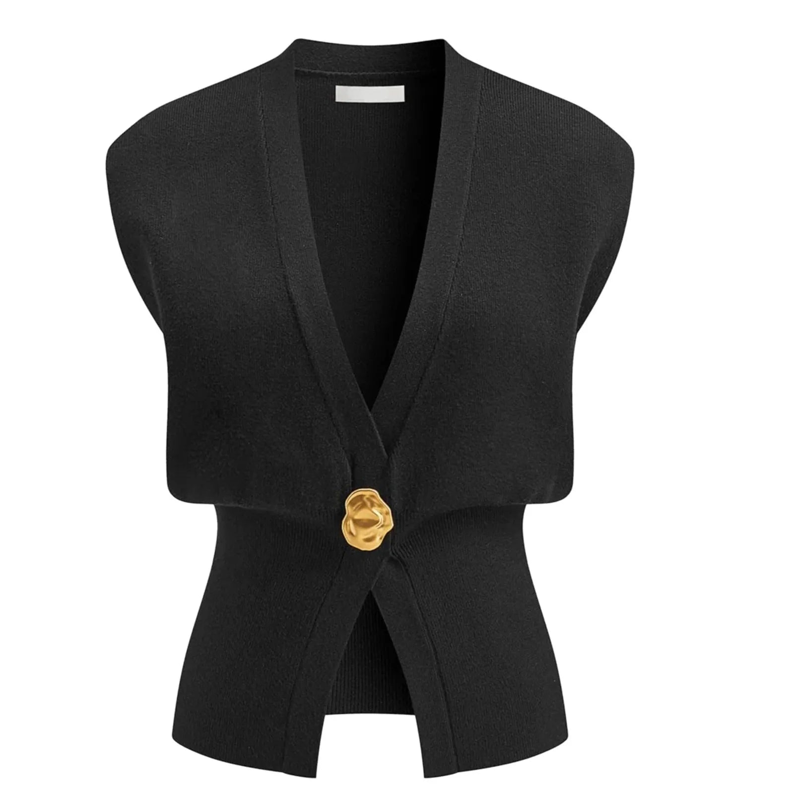 Women's loose fit V-neck button cardigan sweater in polyester knit fabric