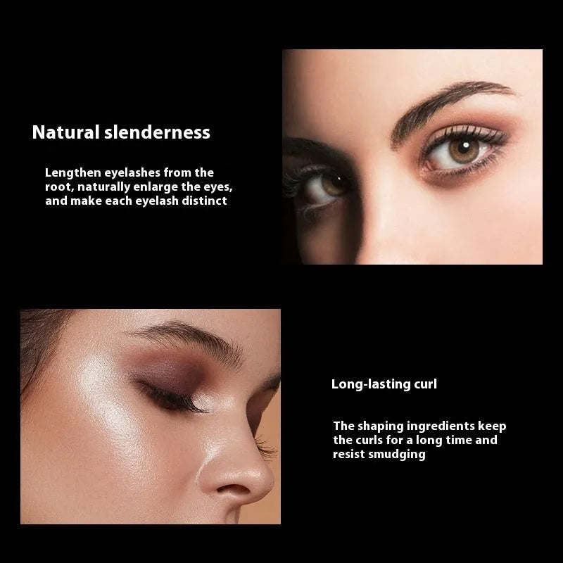 Black waterproof mascara with 4D long thick curling effect and anti-smudge formula