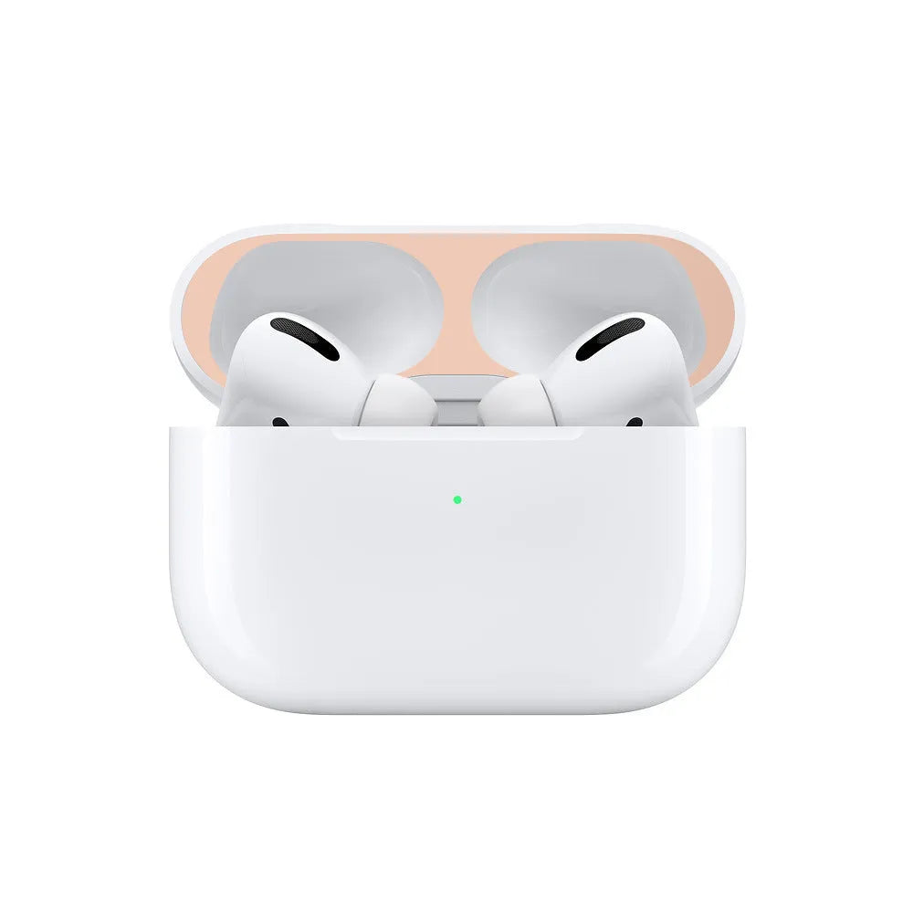 Electroplated metal sticker headphone film for Apple AirPods in gold, dustproof and fingerprint-proof, fits multiple sizes