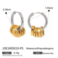 Stainless steel personality earrings with electroplated silver or rose gold finish