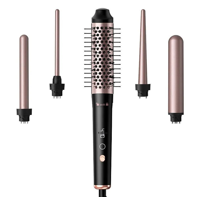 Automatic large wave hair curler in rose gold or black with 1000W power and worldwide voltage compatibility