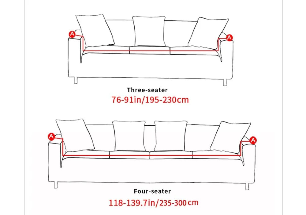 Stretch non-slip sofa cover in multiple colours on a single seater couch with elastic bandage and sponge bar design