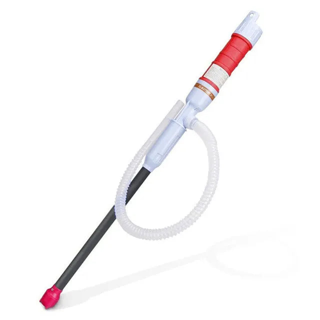 Blue manual hand siphon pump for transferring car truck fuel petrol diesel oil water