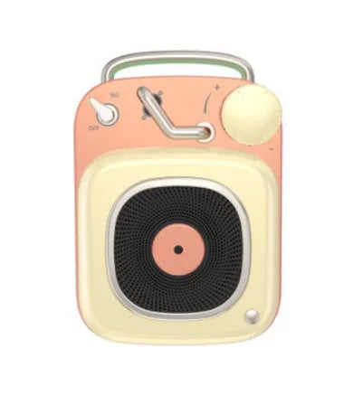 Portable mini speaker in blue, compact size 4.8x6.2x2.8cm with metal body