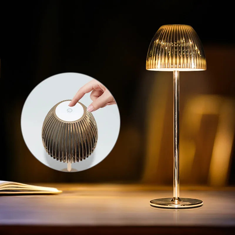 INS pattern dimmable small night lamp in thin round bottom black or white colour