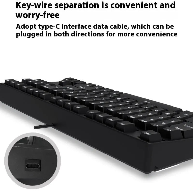 87-key mechanical gaming keyboard with dual-colour keycaps and hot-swappable switches