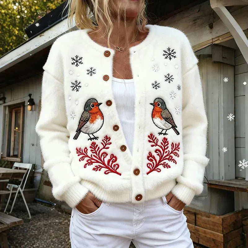 Women's 3D digital printed polyester hoodie jacket regular fit with hood front view