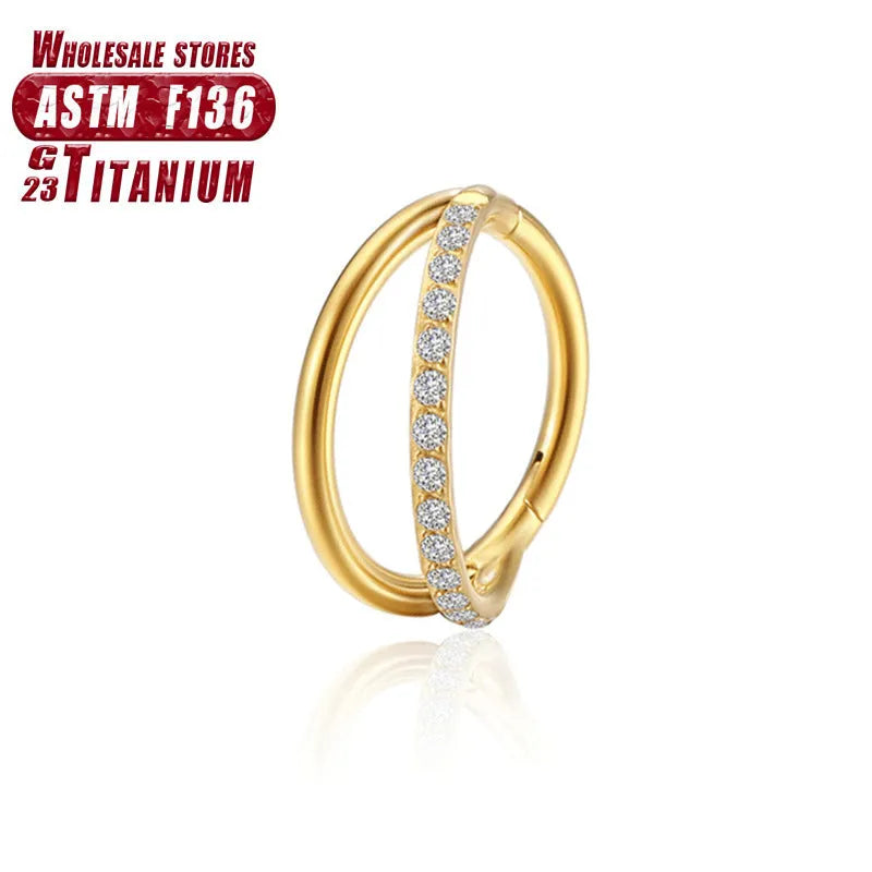 F136 titanium alloy nose ring body jewellery in silver, gold, rose gold, black and colourful finishes