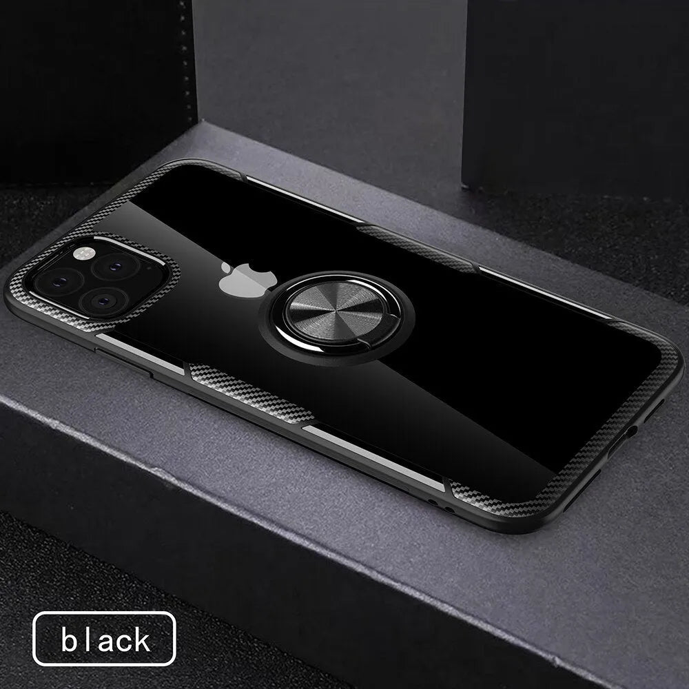 Slim black TPU and PU leather back cover case for iPhone 11 Pro Max