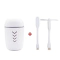 X3 portable car humidifier in blue with USB cable and 200ml water tank