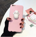 Soft silicone TPU iPhone case with 3D cartoon cat design in pink colour