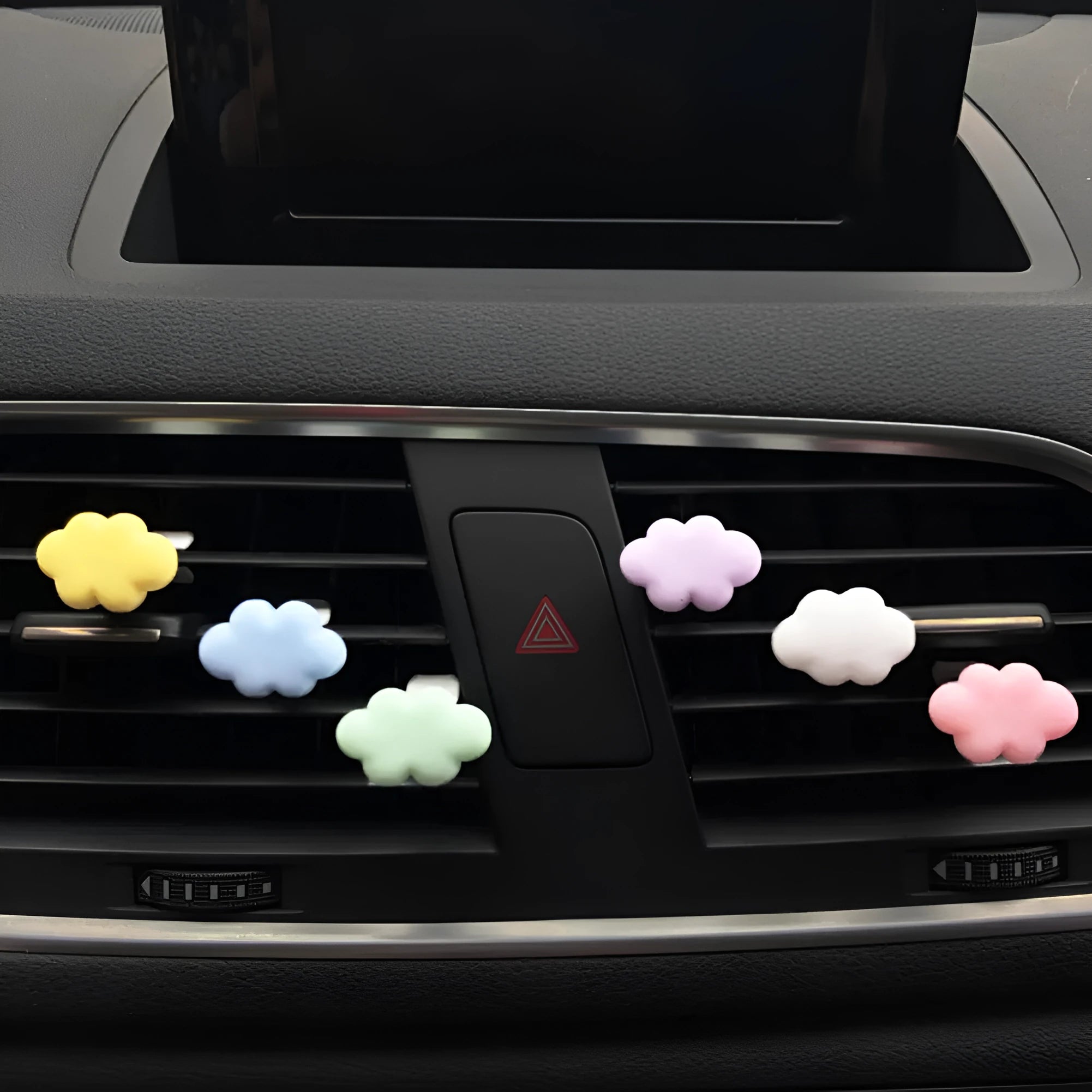 Baiyun cartoon design resin car fragrance clip for air vents in assorted colours.
