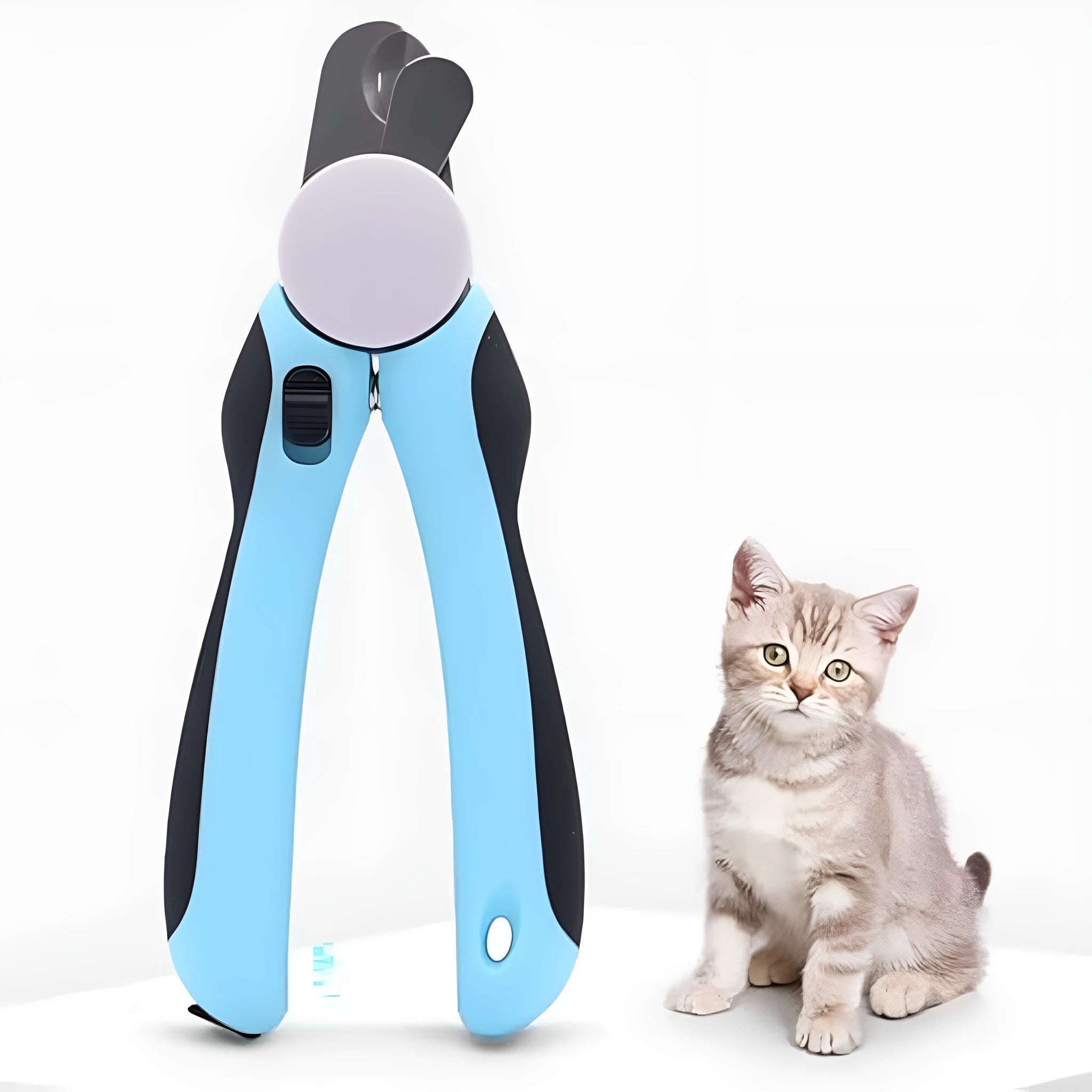 Blue heavy duty dog nail clippers with safety guard for large dogs with thick nails
