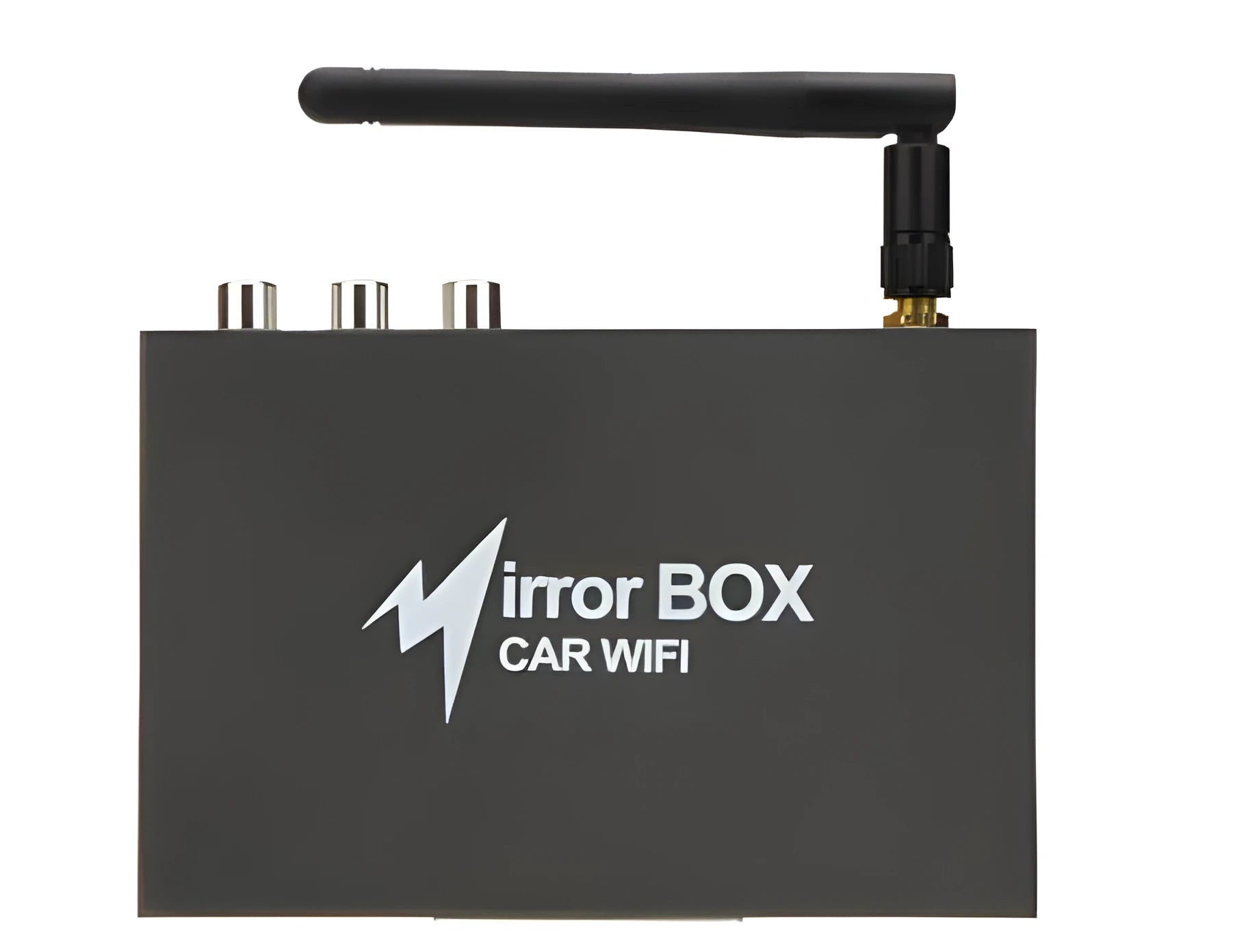 Black Car Mirror Link Box Wi-Fi AV converter with power cable, antenna and AV cable for screen mirroring