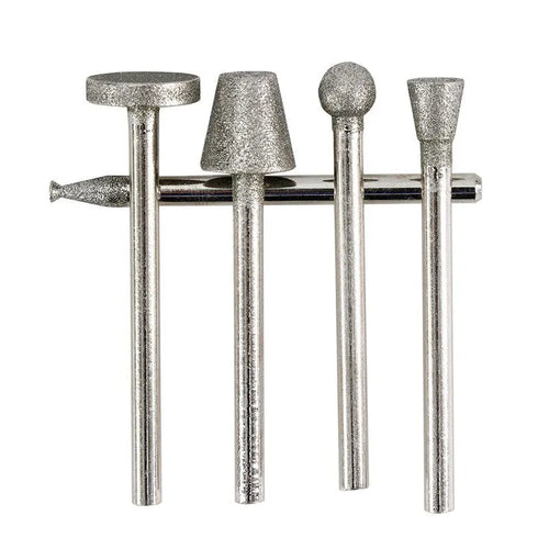Alloy elliptical cone grinding head set with 3mm shank for glass, jade, and stone carving