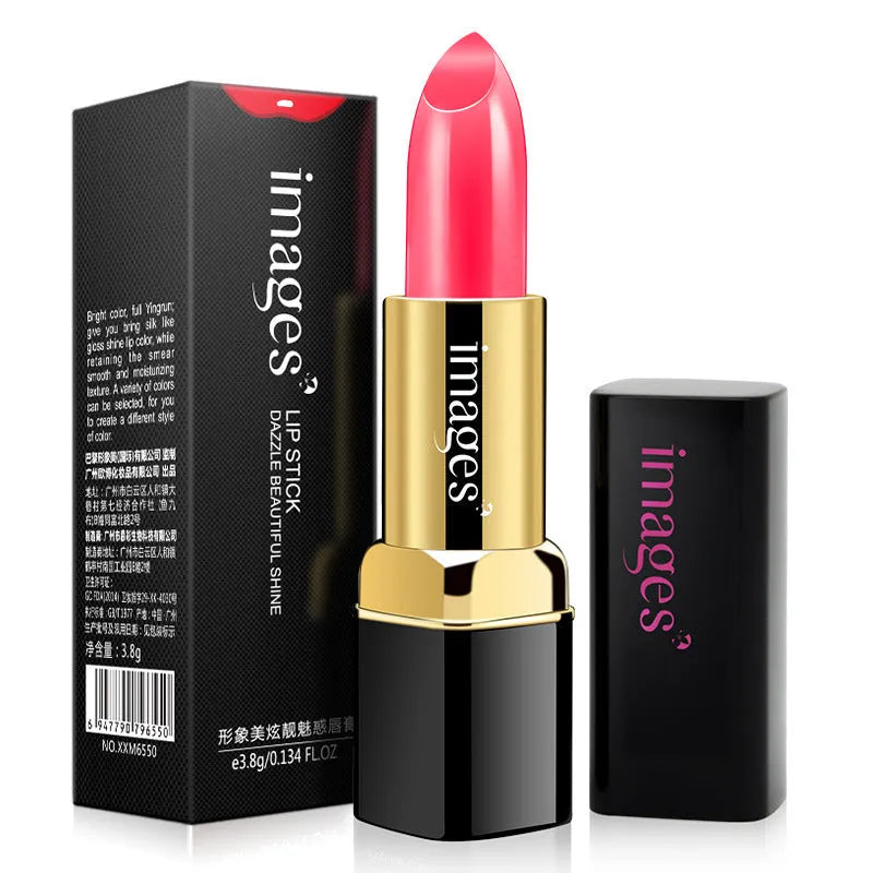 Moisturising lipstick lip gloss stick in ten colours including coral red and rose purple, 3.8g size.
