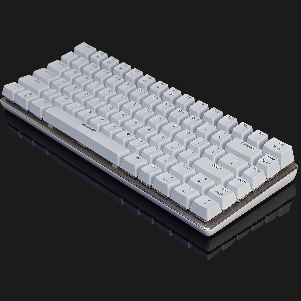 Black AK33RGB wired mechanical gaming keyboard with 82 keys and seven-colour backlight on a desk